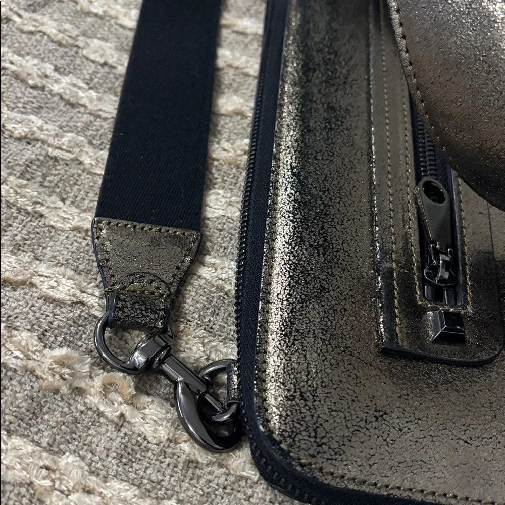 Rebecca Minkoff Metallic‎ Leather Crossbody Shoulder Laptop bag
